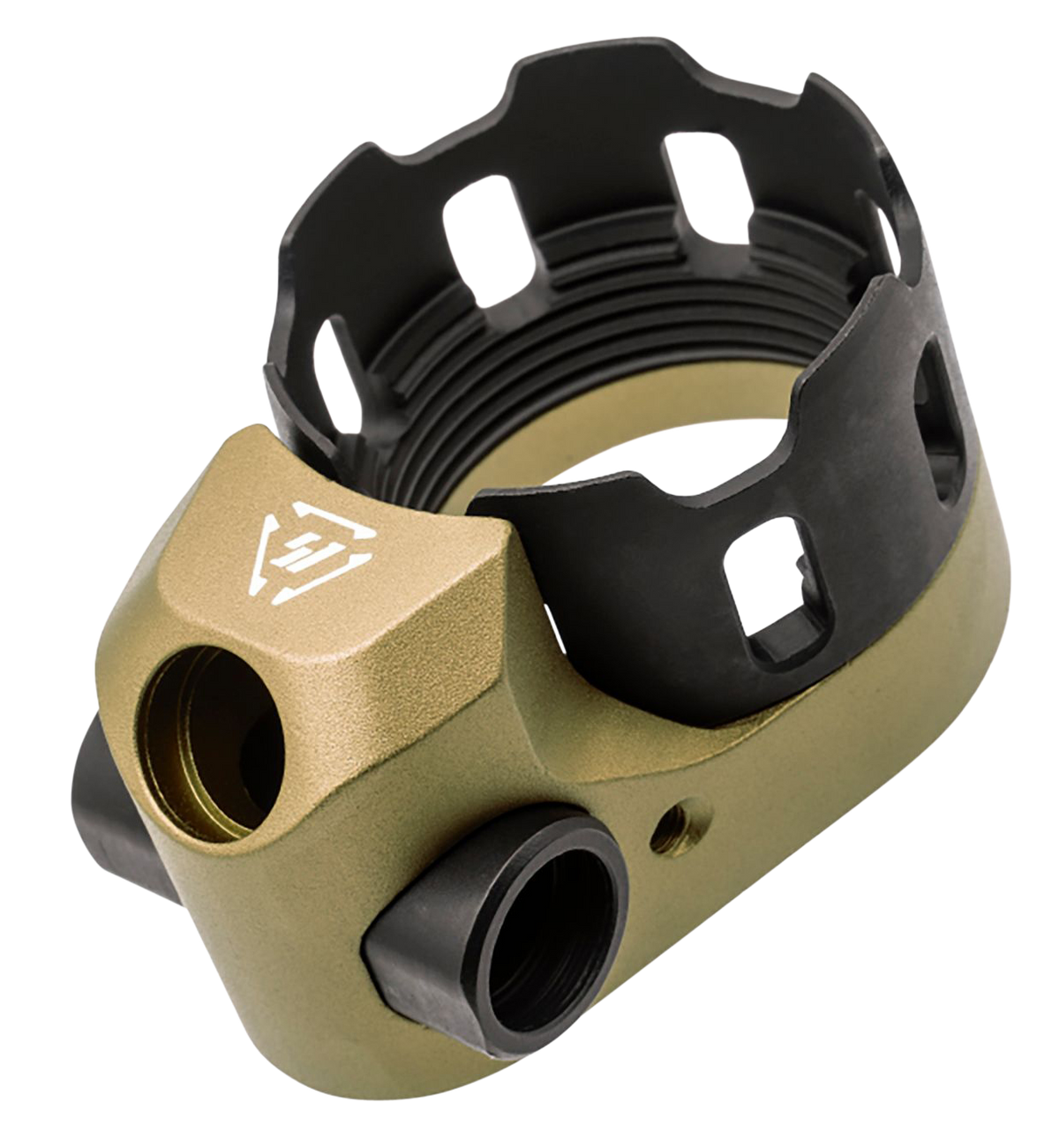 Strike Industries Tribus Enhanced Castle Nut & Extended End Plate AR-15/AR-10 FDE