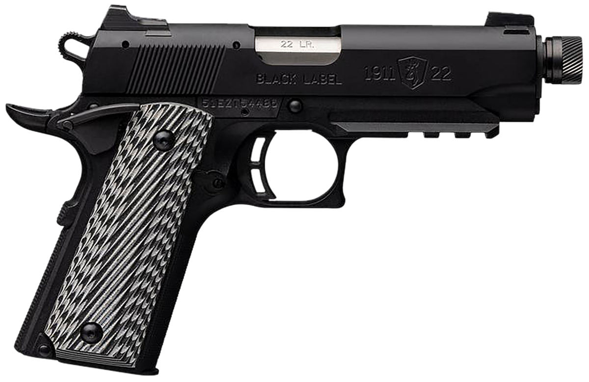 Browning 1911-22 Black Label Compact SR 22 LR 4.25" 10+1 SAO Pistol - Threaded Barrel