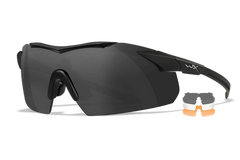 Wiley X Vapor 3552 Safety Glasses Matte Black Smoke Gray/Clear/Light Rust