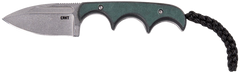 Columbia River 2396 Minimalist 2.15" Spear Point Plain Stonewashed 8Cr13MoV SS Green Resin Infused Fiber Handle Fixed