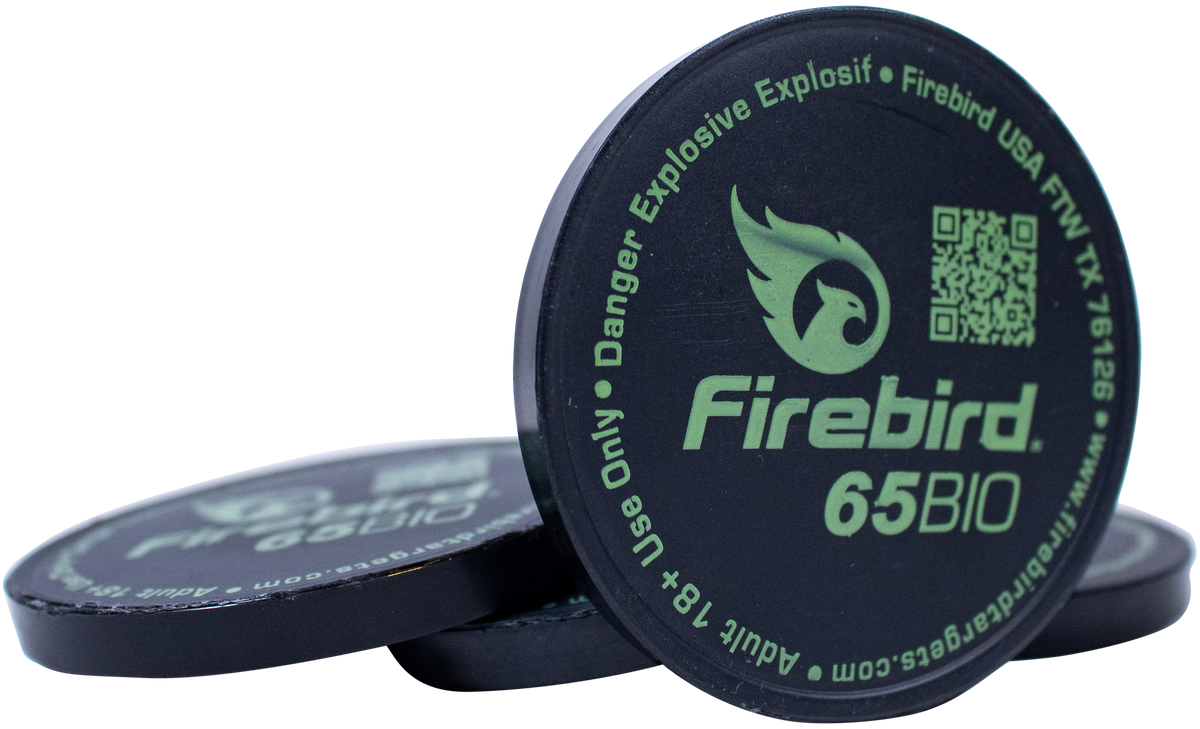 Firebird USA 65BIO 65mm Reactive Detonating Target - White Smoke - 10 Pack