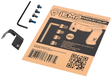 Strike Industries EMP Pocket Clip Stainless Steel Black - Left Hand
