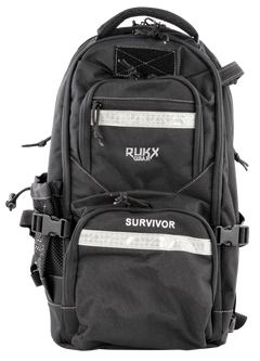 RUKX Gear Survivor Backpack Black 600D Polyester 20" x 11" x 10"