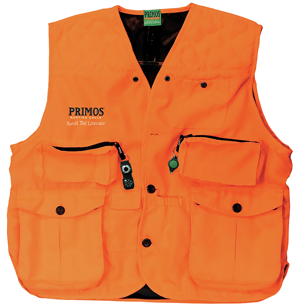 Primos 65702 Gunhunter's Hunting Vest Large Blaze Orange - Compass & LED Light