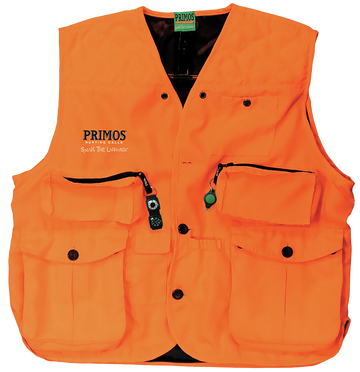 Primos 65702 Gunhunter's Hunting Vest Large Blaze Orange - Compass & LED Light