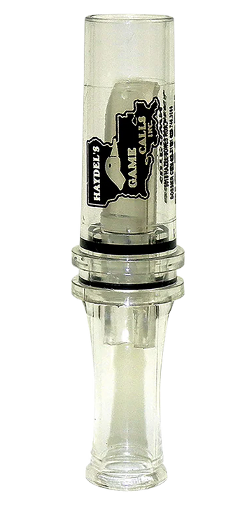 Haydels BC10 Big Barreled Open Call Single Reed Mallard Duck Call - Clear Plastic
