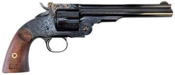 Taylor's & Company Top Break Schofield 45 Colt (LC) 6-Rd 7" Blued Engraved Walnut Grip Revolver
