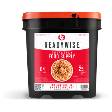 ReadyWise Meals Ready to Eat Freeze Dried Entrees 84 Servings Per Bucket