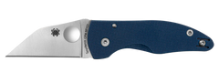 Spyderco MicroJimbo 2.45" Folding Wharncliffe Plain Edge Satin CPM SPY27 Cobalt Blue G-10