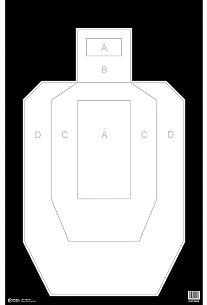 Action Target IPSC-PBKB IPSC/USPSA Silhouette Heavy Paper Hanging Target 23" x 35" 100/Box