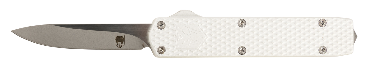 CobraTec Knives Mini Mamba Gen II 2.25" OTF Plain D2 Steel Blade 3.38" Silver Aluminum Handle