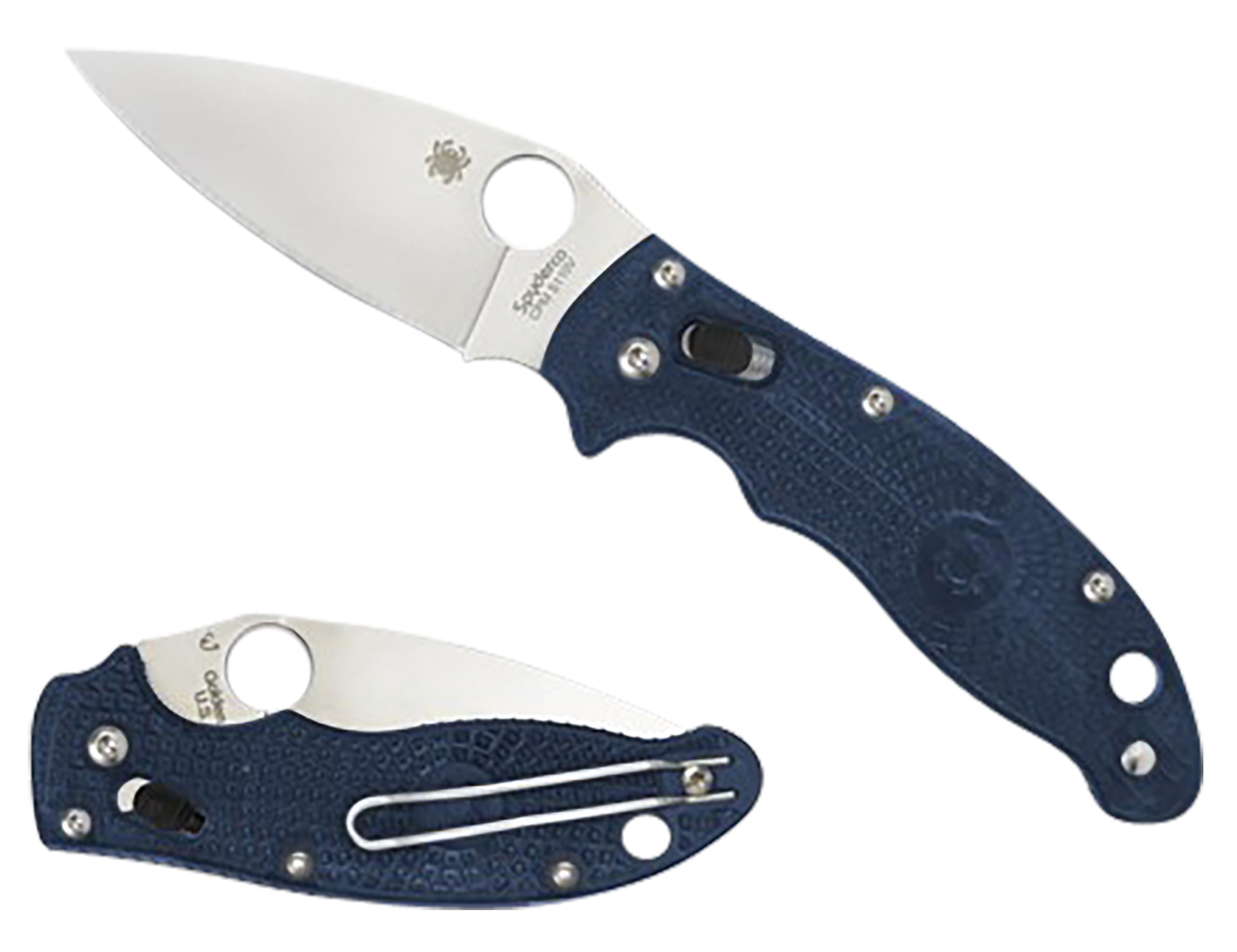 Spyderco Manix 2 Lightweight 3.37" CTS BD1 Plain Edge FRCP Dark Blue Folding Knife