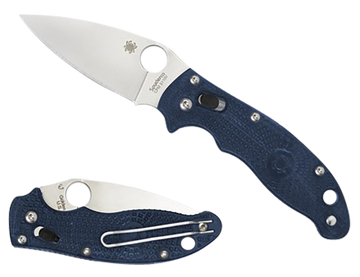 Spyderco Manix 2 Lightweight 3.37" CTS BD1 Plain Edge FRCP Dark Blue Folding Knife