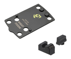 Night Fision GLK-OPBS-ACRO-MOS-YGZX Optic Plate + Backup Sight Combo - ACRO Footprint - Fits Glock 43X MOS