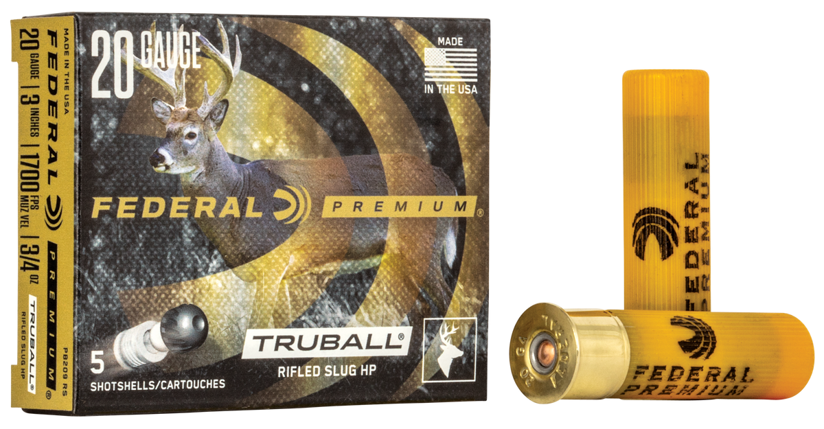 Federal Premium Vital-Shok TruBall 20 Gauge 3" 3/4 oz Rifled Slug - Box or Case
