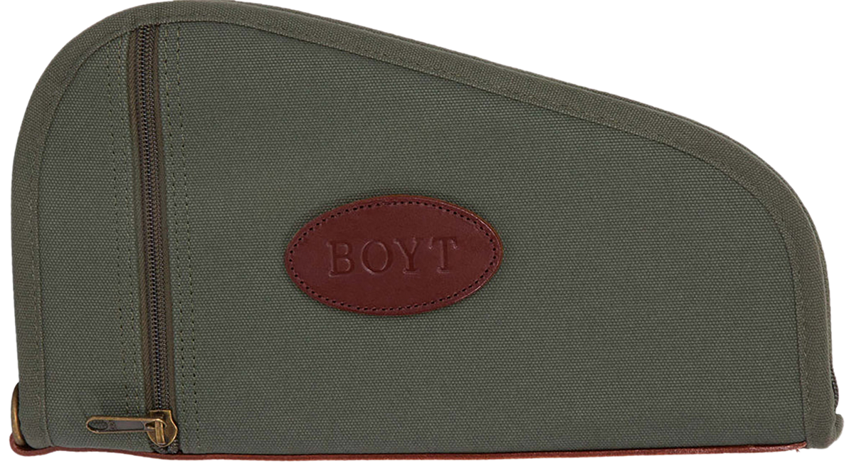Boyt Harness PP41OD Heart-Shaped Pistol Case - OD Green Waxed Canvas Handgun Case