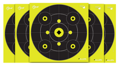 EZ-Aim Splash Reactive 12" Bullseye Gallery Non-Adhesive Paper Target - Black/Yellow - 12 Pack