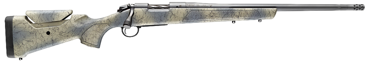 Bergara Rifles B-14 Wilderness Sierra 300 Win Mag 22" 3+1 Bolt-Action Rifle - Sniper Gray Cerakote, Woodland Camo Stock
