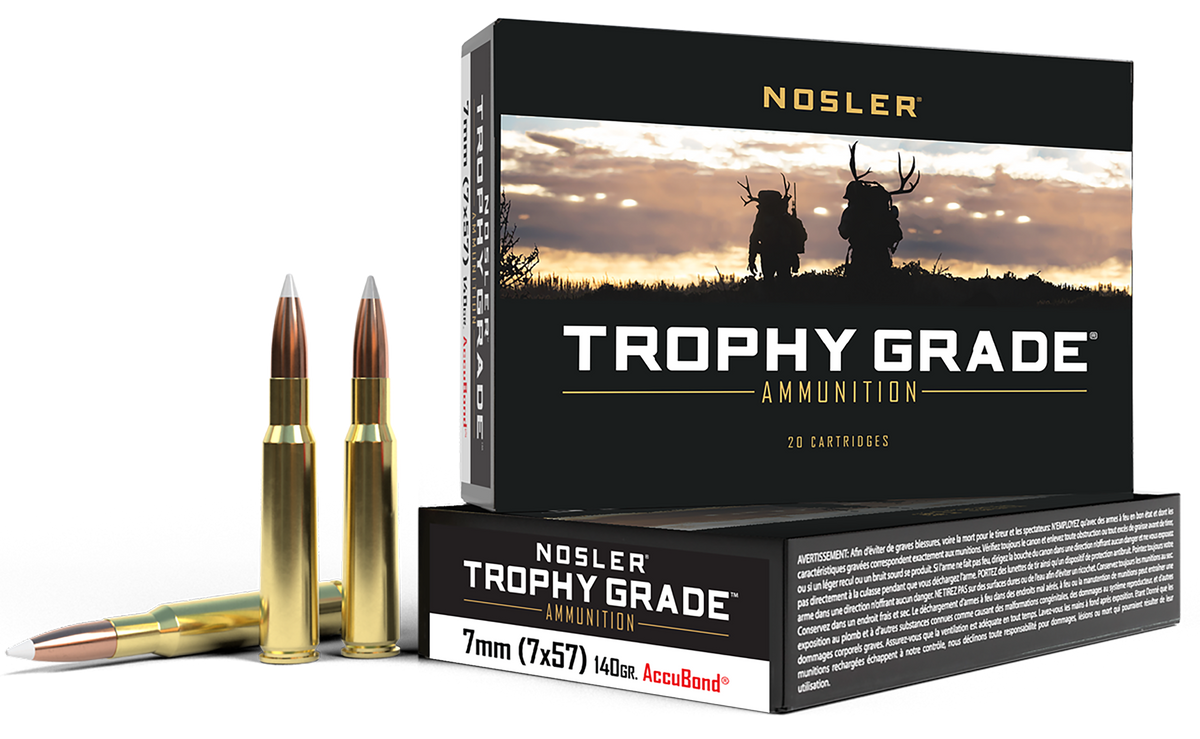 Nosler 7x57mm Mauser 140gr Trophy Grade AccuBond 20rd - Box or Case