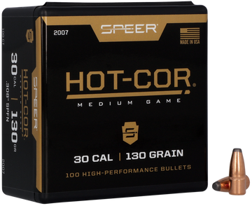 Speer Ammo 2007 Hot-Cor .308 30 Cal 130gr Soft Point Flat Nose - 100/Box