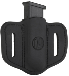 1791 Gunleather MAG1.2 Single Mag Holster Double Stack Belt Slide - Stealth Black Leather