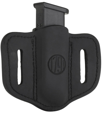1791 Gunleather MAG1.2 Single Mag Holster Double Stack Belt Slide - Stealth Black Leather
