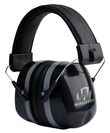 Walkers Game Ear Premium Passive Folding Muff 32 dB Over the Head Black Polymer