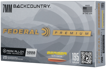 Federal BackCountry 7mm Backcountry 195gr Berger Elite Hunter 20rd - Box or Case