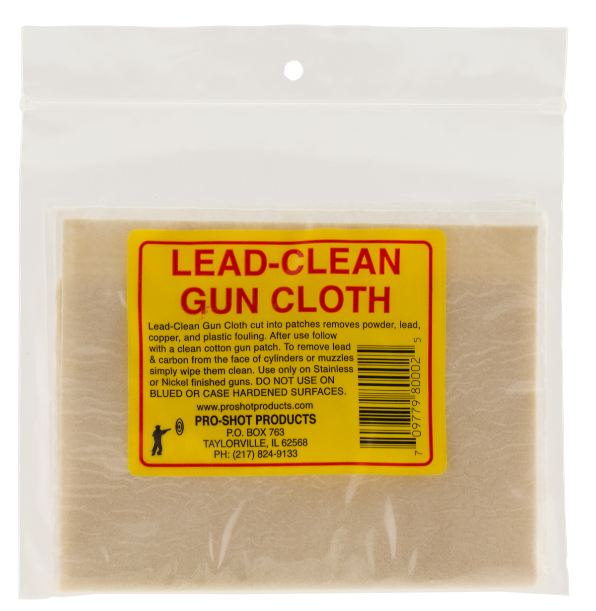 Pro-Shot LCC Lead Clean Gun Cloth Treated Cotton 8.75" x 11.25"