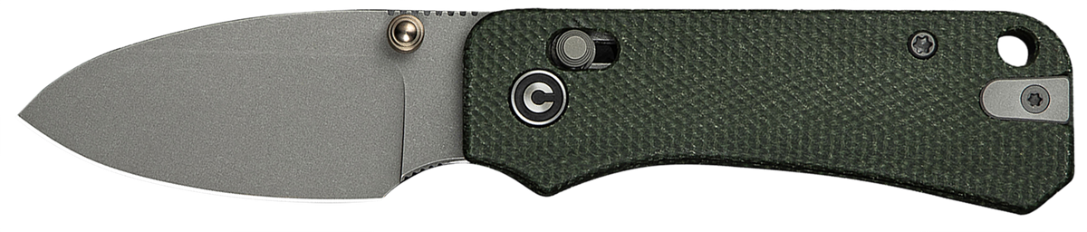 Civivi Knives Baby Banter 2 2.34" Folding Drop Point Plain Nitro-V Steel - Green Canvas Micarta Handle