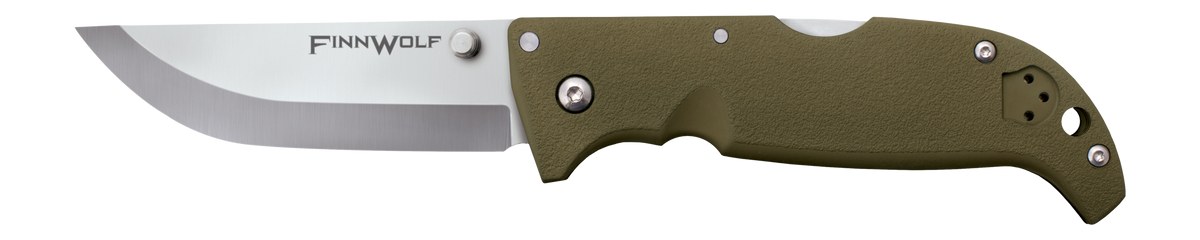 Cold Steel Finn Wolf 3.5" Folding Plain AUS-8A Satin Blade OD Green Griv-Ex Handle