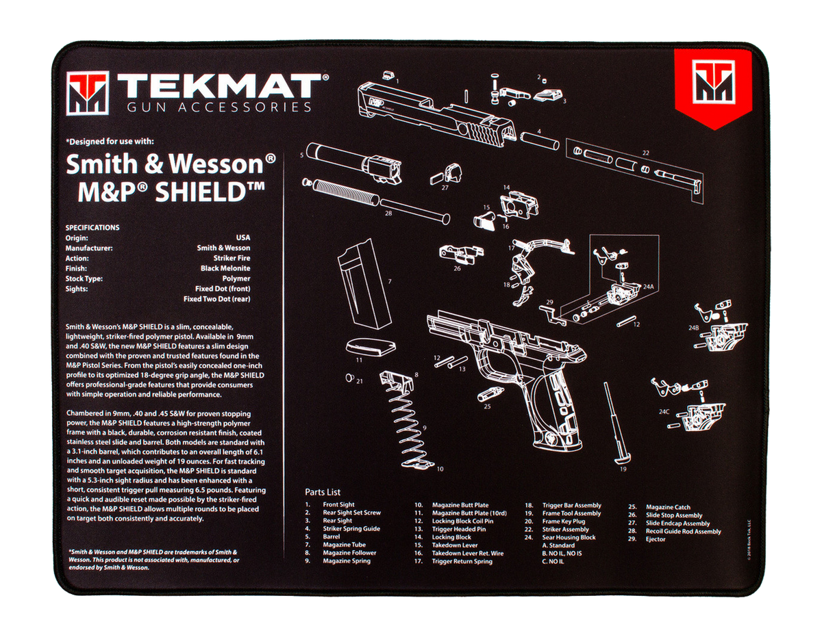 TekMat Ultra Premium S&W M&P Shield 20x15 Gun Cleaning Mat