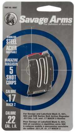 Savage 90007 MK II 22 LR / 17 Mach 2 5-Rd Stainless Detachable Magazine