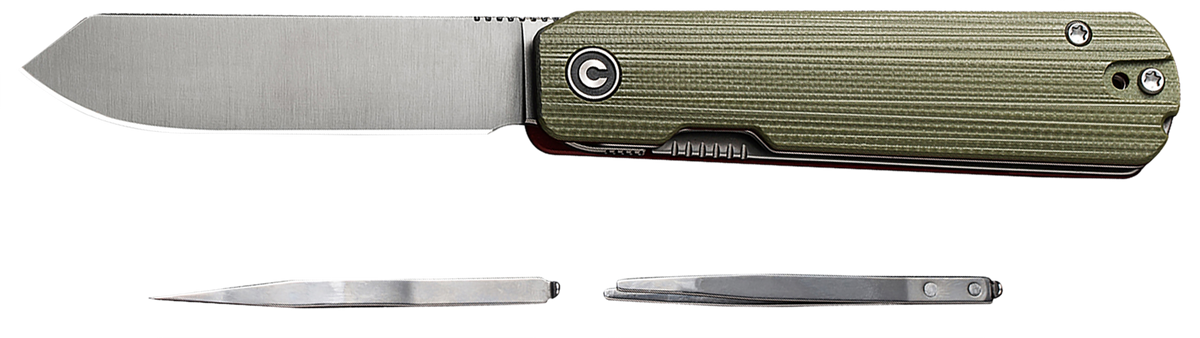 Civivi Knives Sendy 2.83" Spey Point Satin Nitro-V Green G10 Folding Knife