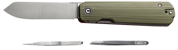 Civivi Knives Sendy 2.83" Spey Point Satin Nitro-V Green G10 Folding Knife