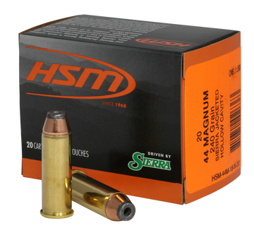 HSM Pro Pistol 44 Rem Mag 240gr Jacketed Hollow Cavity 20 Rd - Box or Case