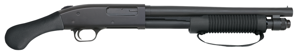 Mossberg 590 Shockwave 12 Gauge 14" 5+1 Pump-Action Shotgun - Blued Heavy-Walled Barrel - Black Raptor Birdshead Grip