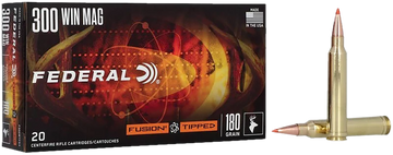 Federal Fusion Tipped 300 Win Mag 180gr Bonded Soft Point Rifle Ammo - Box or Case