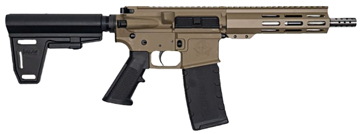 Great Lakes Firearms GL15 AR-15 223 Wylde 7.50" 30+1 Semi-Auto Pistol - FDE / Stainless, with Brace