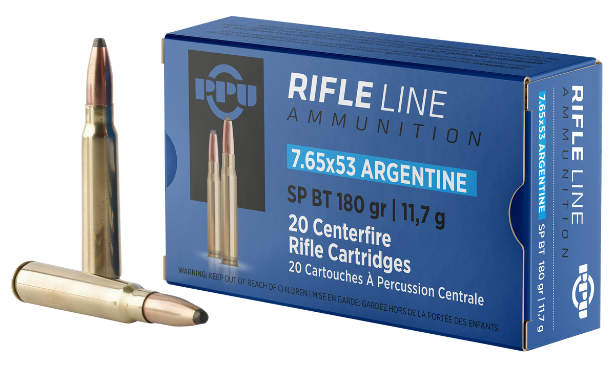 PPU PP7AS Metric Rifle 7.65x53mm Argentine 180gr Soft Point Boat Tail - Box or Case