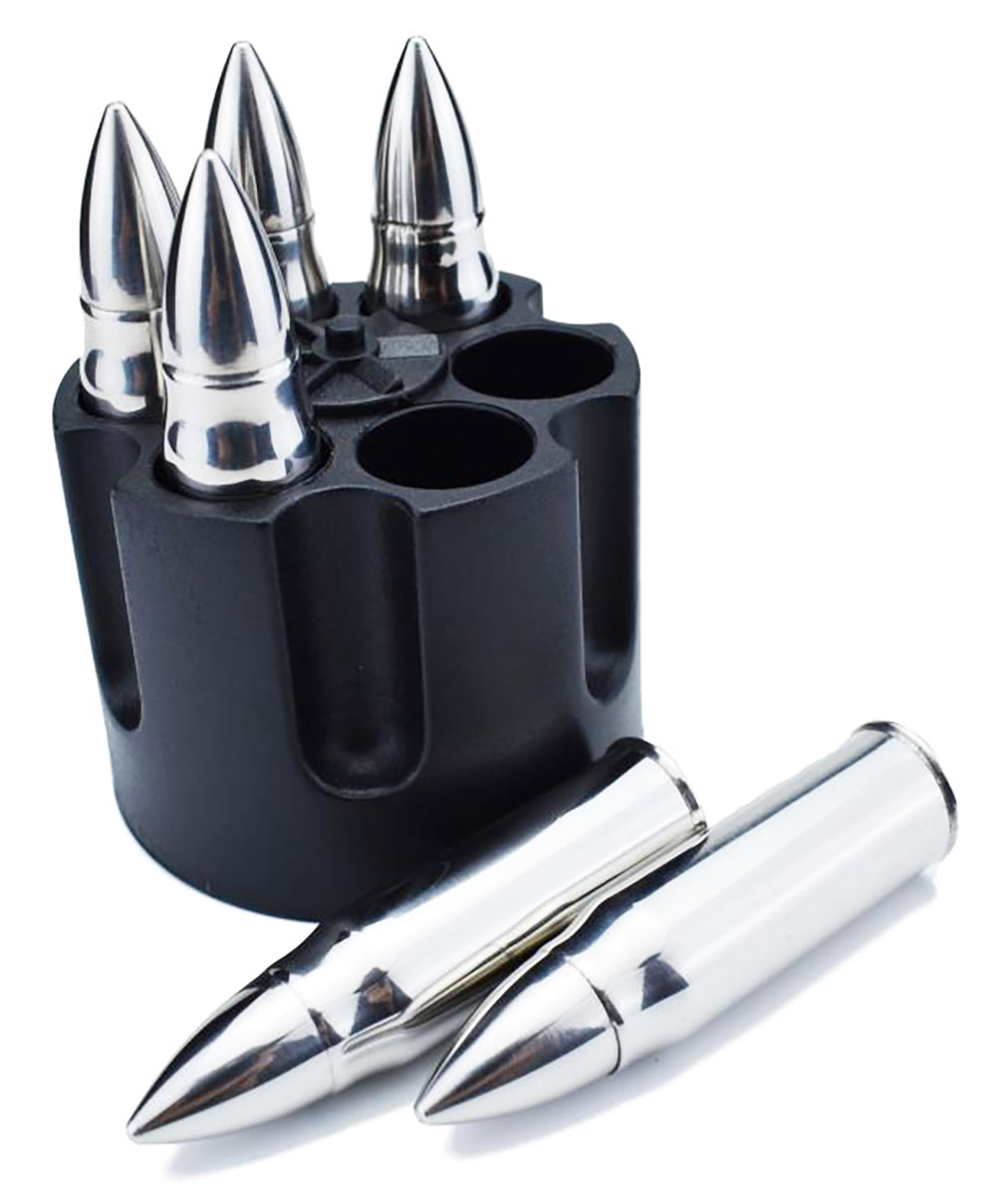 Caliber Gourmet Bullet Chillers Stainless Steel Pistol Cylinder Silver
