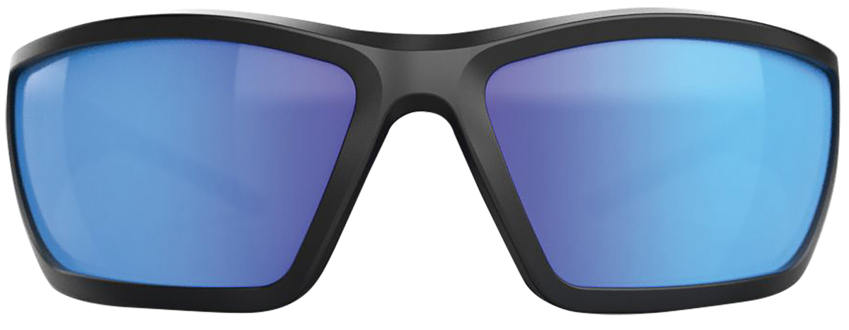 Glock Blue Line Tactical Glasses Blue Mirror Lens Black Frame