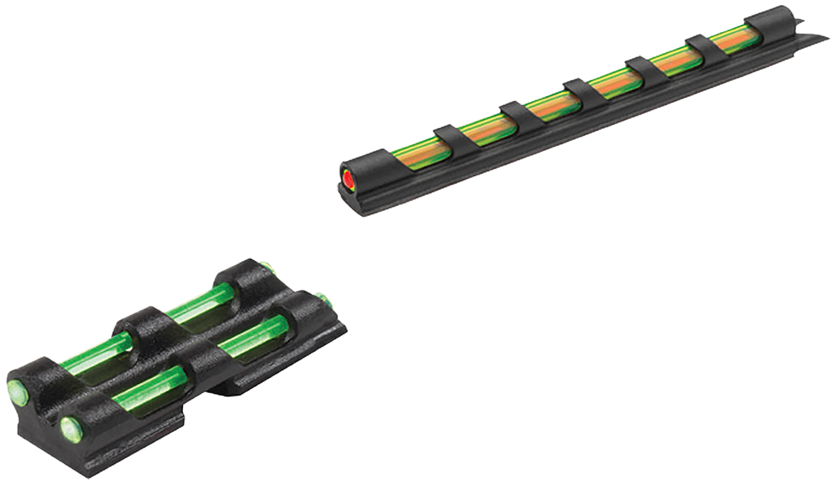 TruGlo Gobble-Dot TG94D Universal Shotgun Sights Green/Red Fiber Optic Front/Rear Set - Black