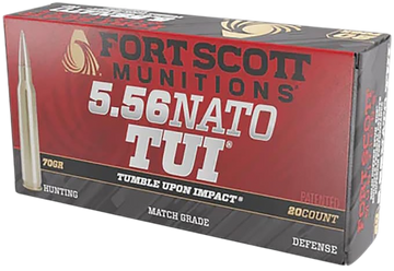 Fort Scott Munitions Tumble Upon Impact (TUI) 5.56mm 70gr Solid Copper Spun - Box or Case