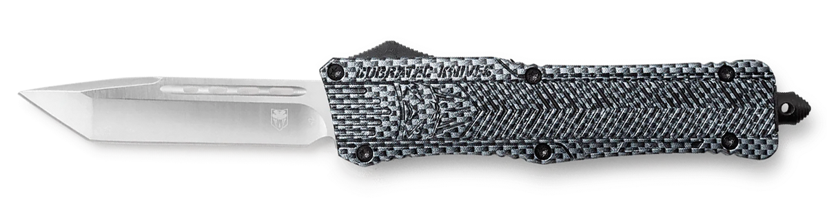 CobraTec Knives CTK-1 Large 3.75" OTF Tanto Plain D2 Steel Carbon Fiber Aluminum Handle