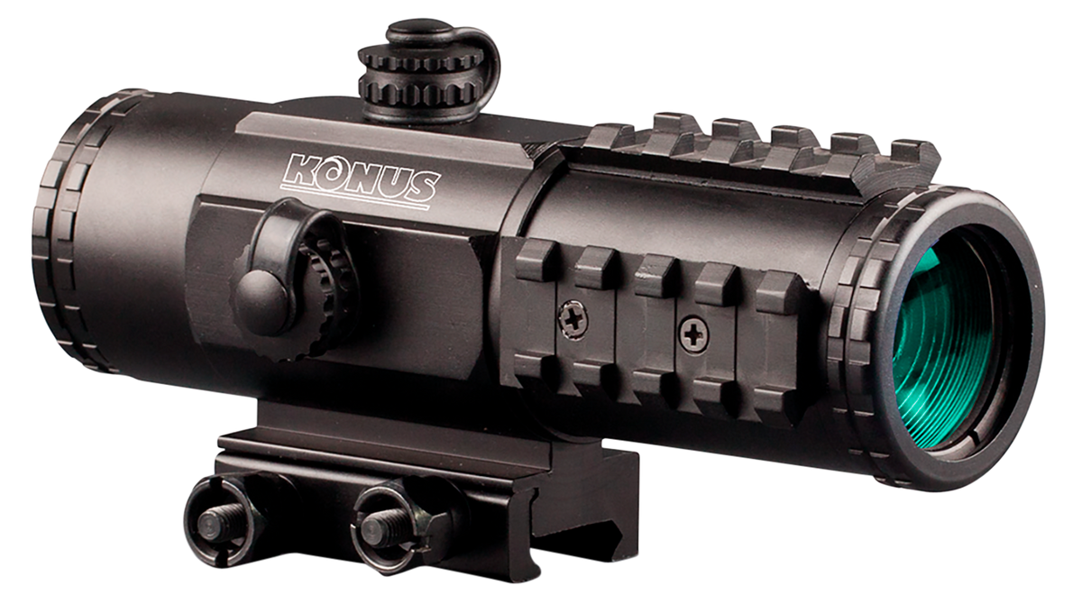 Konus Sight Pro PTS2 3x30mm 2.8 MOA Red/Blue BDC Prism Sight - Matte Black