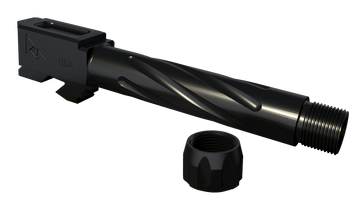 Rival Arms Precision 9mm Luger 4.02" Fluted Threaded Drop-In Barrel 416R Stainless Steel Black PVD - Glock 19 Gen3/4