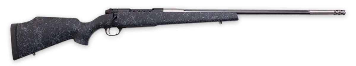 Weatherby Mark V Accumark 300 PRC 26" 3+1 Bolt-Action Rifle - Gray Webbed Black Stock
