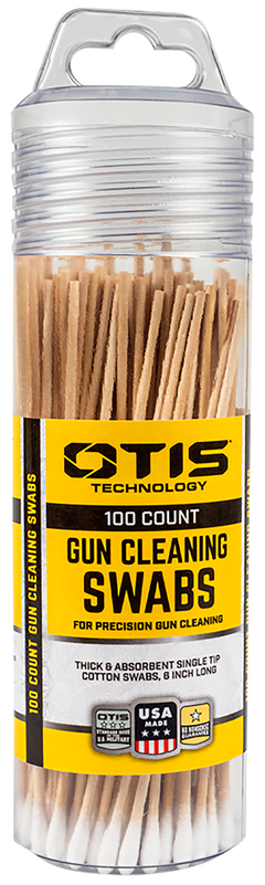Otis FG-241-100 Gun Cleaning Swabs Cotton/Wood 6 in 100-Pack