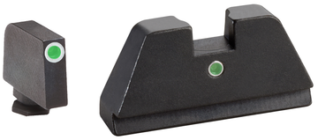 AmeriGlo GL191 i-Dot Optic Compatible Sight Set for Glock XL Tall - Green Tritium White Outline Front / Green Tritium Rear